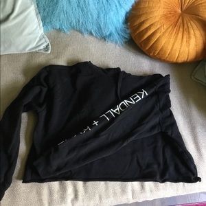 Kendall and Kylie cropped black hoodie